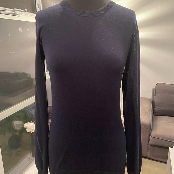 A.L.C Backless Navy Sweater - Picture 2 of 3